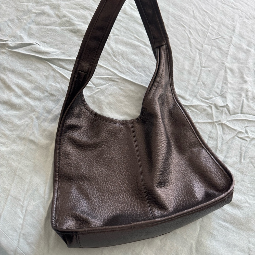Black faux leather bag